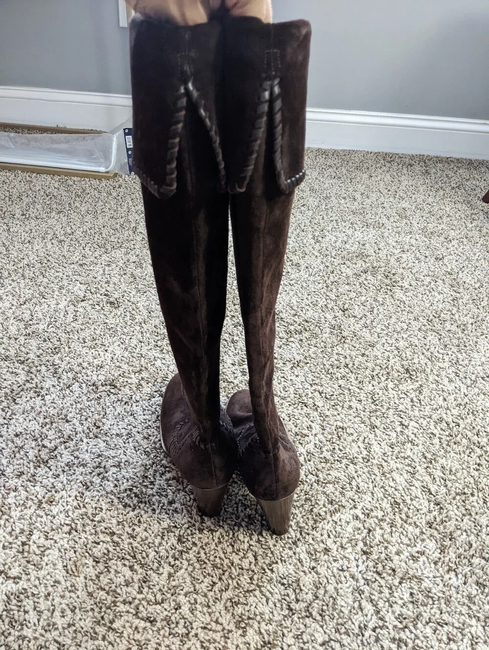 Michael Kors Brown Suede Tall Leather Boots 7